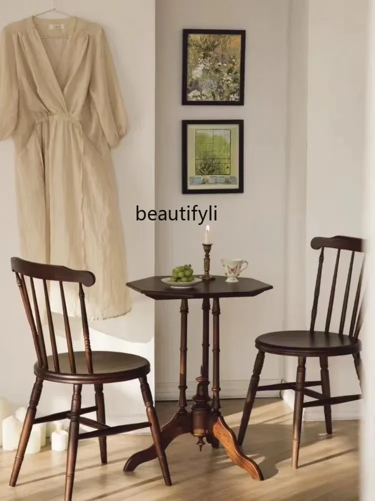 

S Retro Solid Wood Dining Chair, Antique Style, Aisha Chair, Dining Table, Chair, Nostalgic Furniture