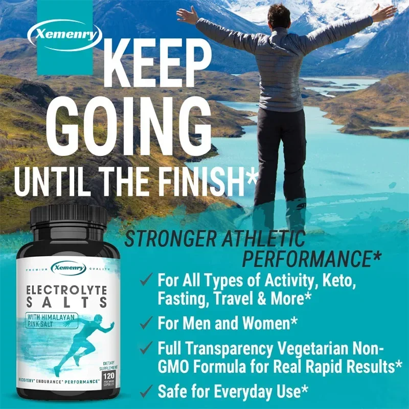 Electrolyte Capsules - Improve Athletic Performance, Replenish Energy, Promotes Muscle Growth and Recovery, Non-GMO