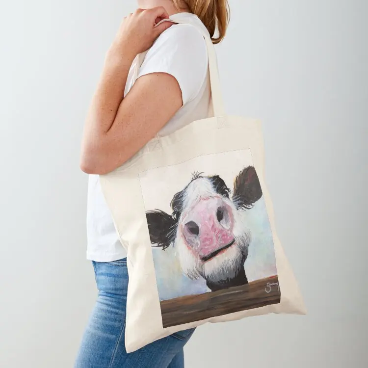 

NOSEY COW 'HEY! HOW'S IT GOIN'' BY SHIRLEY MACARTHUR Tote Bag ecological bags Women bags Shopper bag