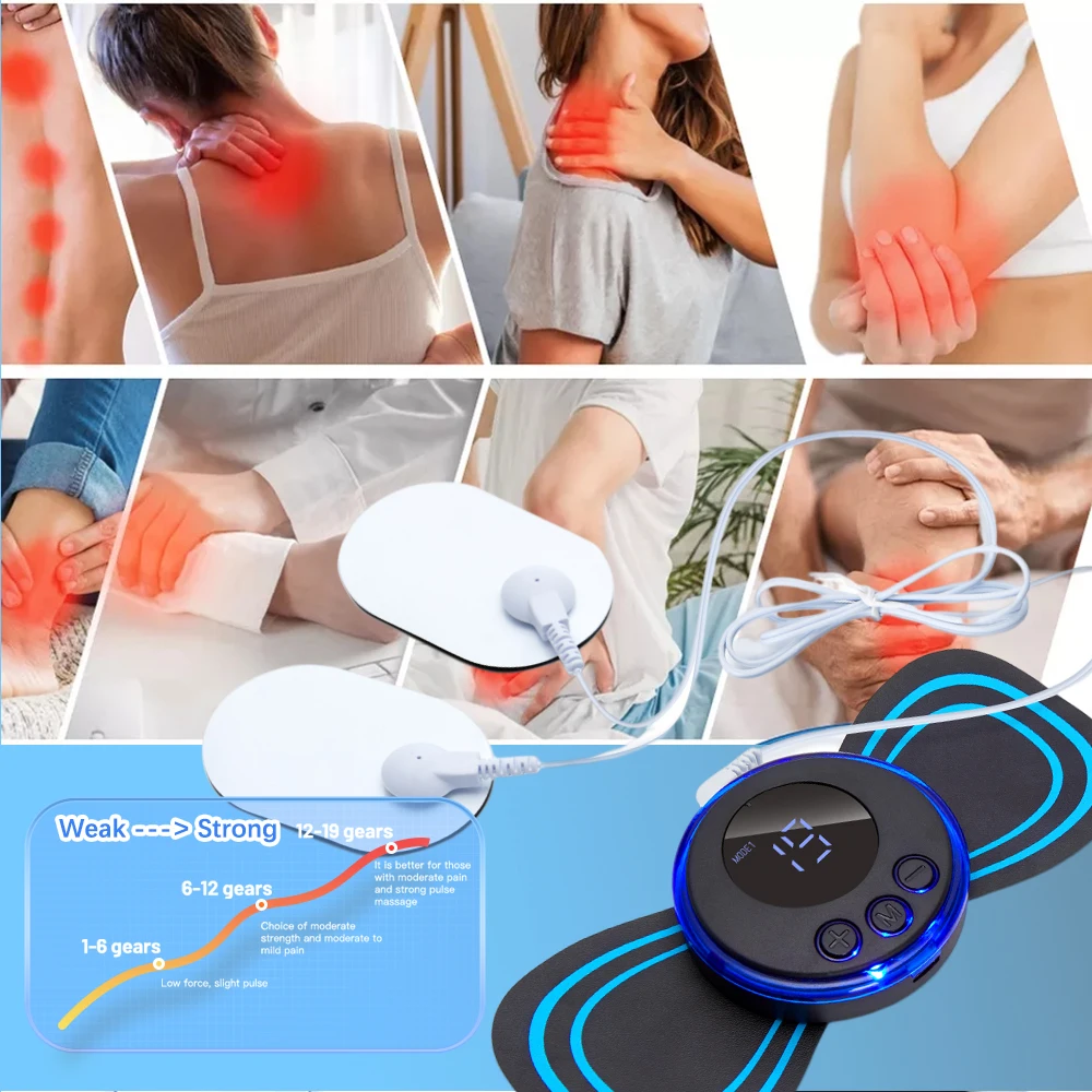 Patch électrique de massage du cou et des pieds EMS, stimulateur de muscles par impulsions, amélioration du sang, surpoids, massage corporel, instituts de relaxation