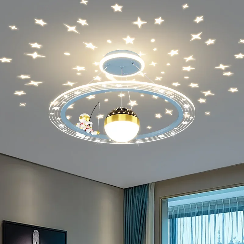 

Modern Astronaut LED Chandeliers for Children Room Boy Study Ceiling Pendant lamp Remote Control nursery Bedroom Indoor Lighting