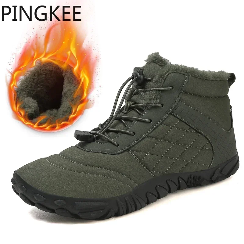 VENOCON PINGKEE Barefoot Wide ToeBox Shoes Men Woman Winter Minimalist Sneakers Man Snow Hiking Boots Women Unisex Wide Feet