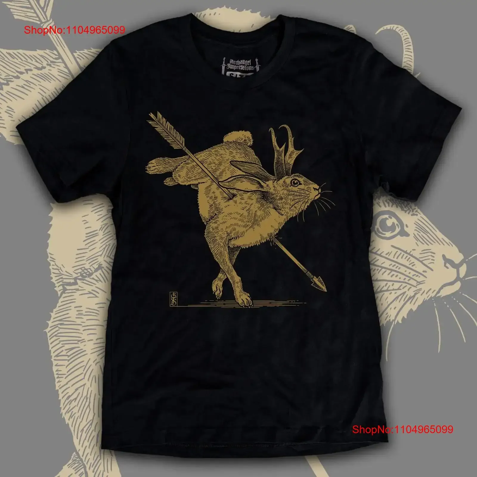 

ФУТБОЛКА Jackalope Pierced By Arrow, черная мягкая хлопковая футболка Bella Canvas, мужская футболка унисекс с графическим принтом, мягкий стиль, антилопа