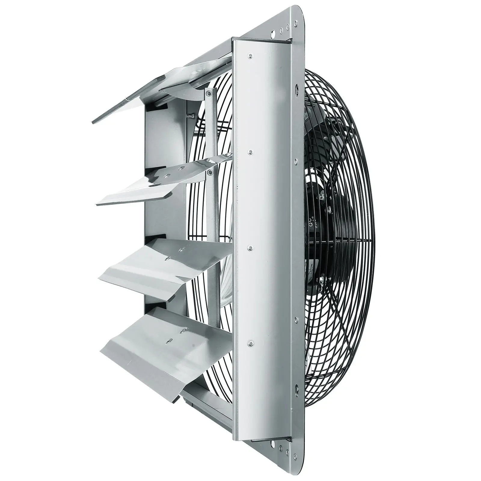 16'' Shutter Exhaust Fan, High-speed 2000 CFM, Aluminum Wall Mount Attic Fan with AC-motor, Ventilation and Cooling for Greenhou