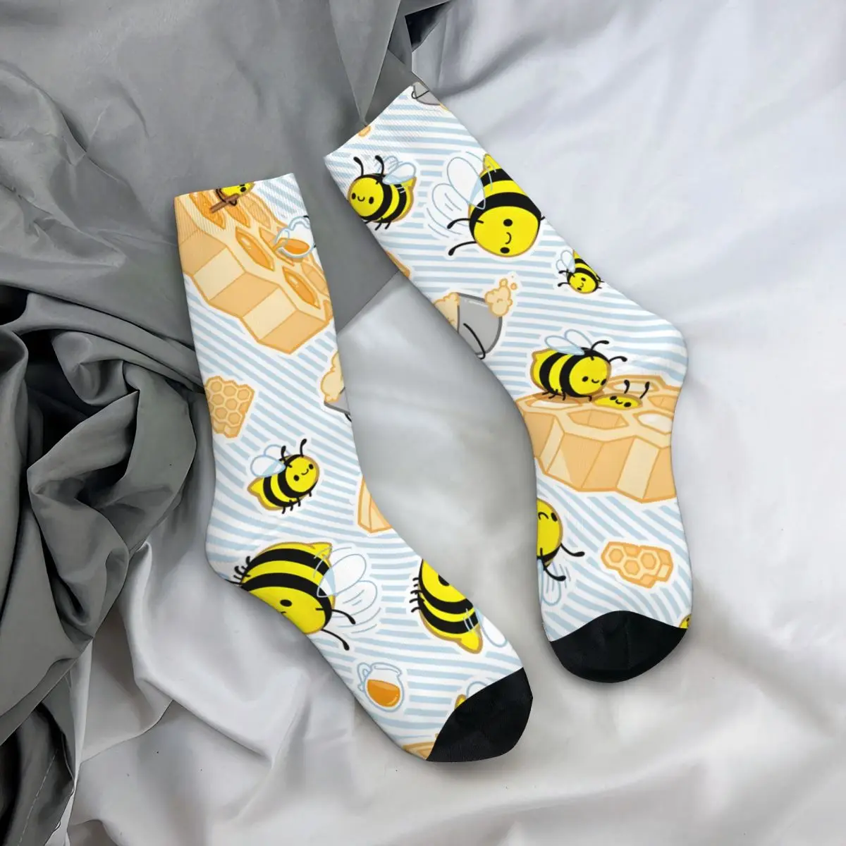 ¡Abejas! Calcetines de estilo callejero Vintage Harajuku para hombre, calcetín informal, novedad