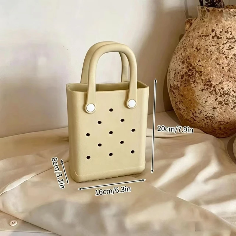 Strandtasche Picknick-Aufbewahrungskorb Sommer Damen Reisehandtaschen Mode Einkaufstasche Gummi EVA Wasserdichte Strandtasche Geldbörse – Detail 6