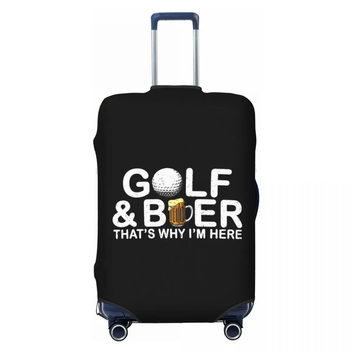 

Custom Funny Golf And Beer Quote Luggage Cover Elastic Travel Suitcase Protective Covers Fits 18-32 Inch