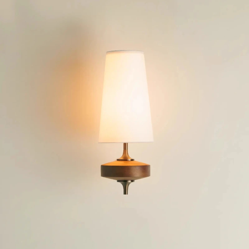 

Nordic Retro LED Wall Lamp E27 Modern Fabric Art Lampshade Indoor Wall Sconce Living Room Bedroom Bedside Hotel Home Decor Lamps