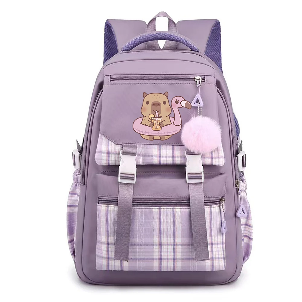 

Cute Capybara Backpacks Women Girls Backpack Campus Student Schoolbag Travel Bag Kids Gift