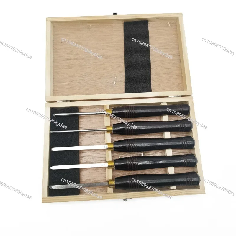 

5Pcs HSS Lathe Chisel Set Woodworking Turning Tool Set HSS High Speed Steel Semicircle Knife Hand-Held Wooden Turning Tool