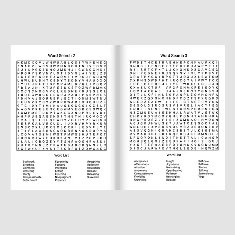 Adult Mindfulness Word Search Puzzle Book - Focus Training Stress Relief Relaxation Activity with Guidance Handbook view 5