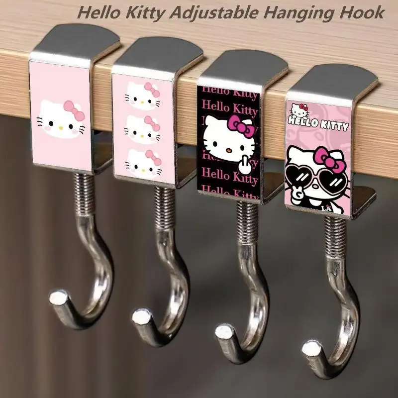 

Cute Sanrio Hello Kitty Desk Edge Hook Bag Hook Adjustable Table Side Hanging Hooks Headphones Backpack Storage Rack Desk Hanger