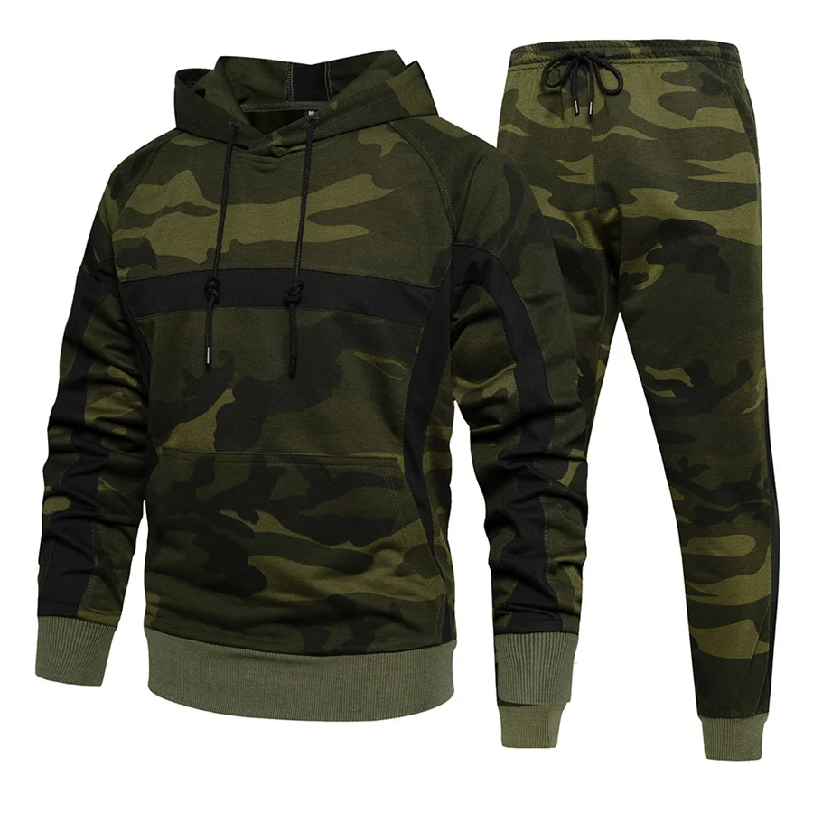 Spring And Autumn Men\'s Hoodie And Pants Set 3D Printed Camouflage Sportswear 2-piece Fashion Casual Street Style Suit Set