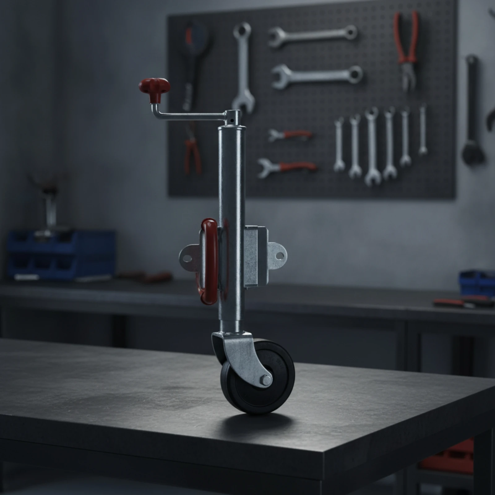 Trailer Stabilizer Wheel Galvanized Stabilizer Wheel with Swivel Bracket Trailer Jack with Swivel Mechanism Rustproof Hardware view 3