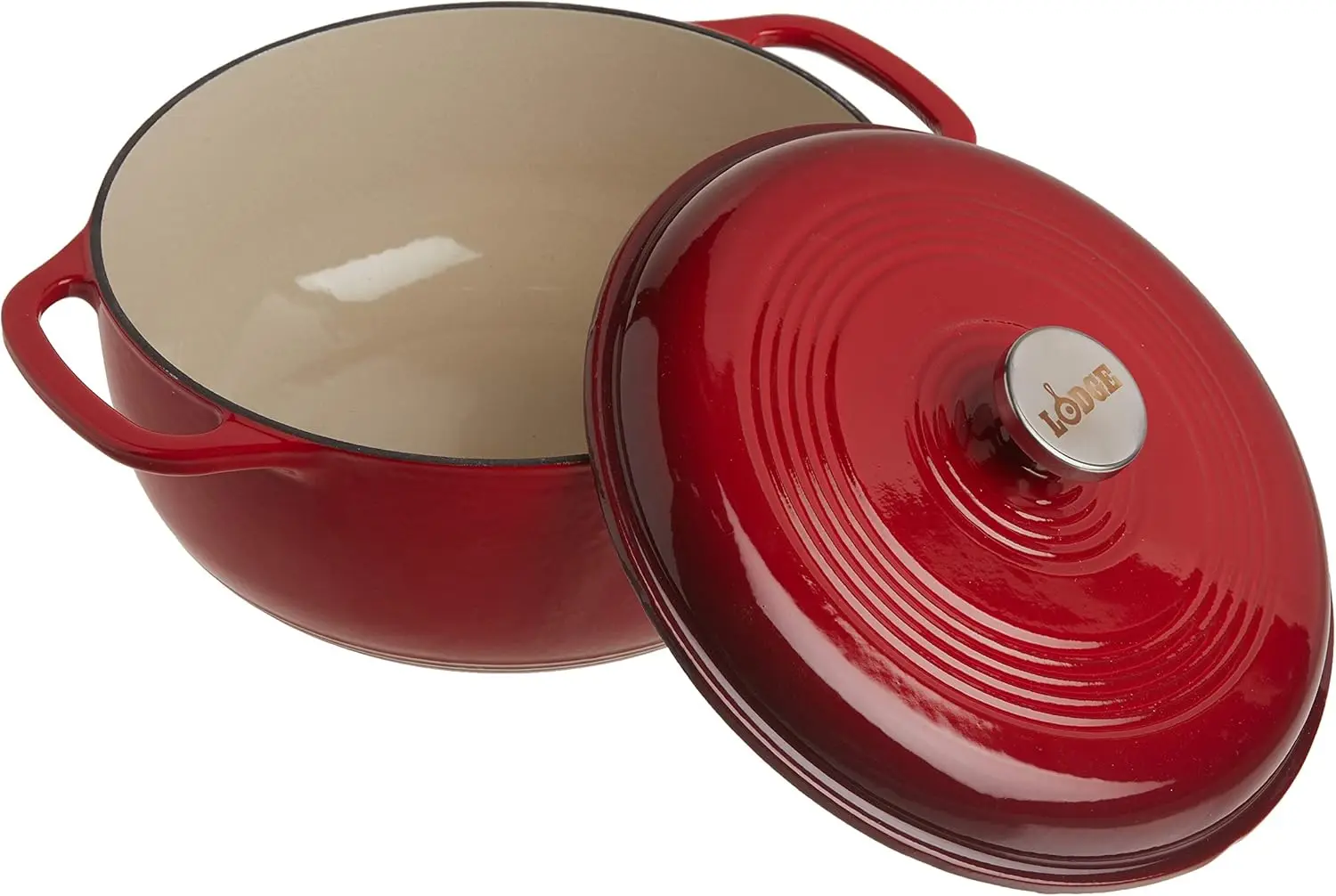 

6 Quart Enameled Dutch Oven with Lid – Dual Handles – Oven Safe up to 500° F or on Stovetop - Use Marinate, Cook, Bake,