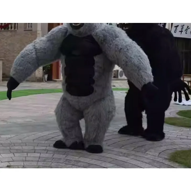 Pink Inflatable Gorilla Mascot Costume Suit Events Wear Cartoon Doll Clothes Halloween Carnival Animal Cosplay Party No Battery