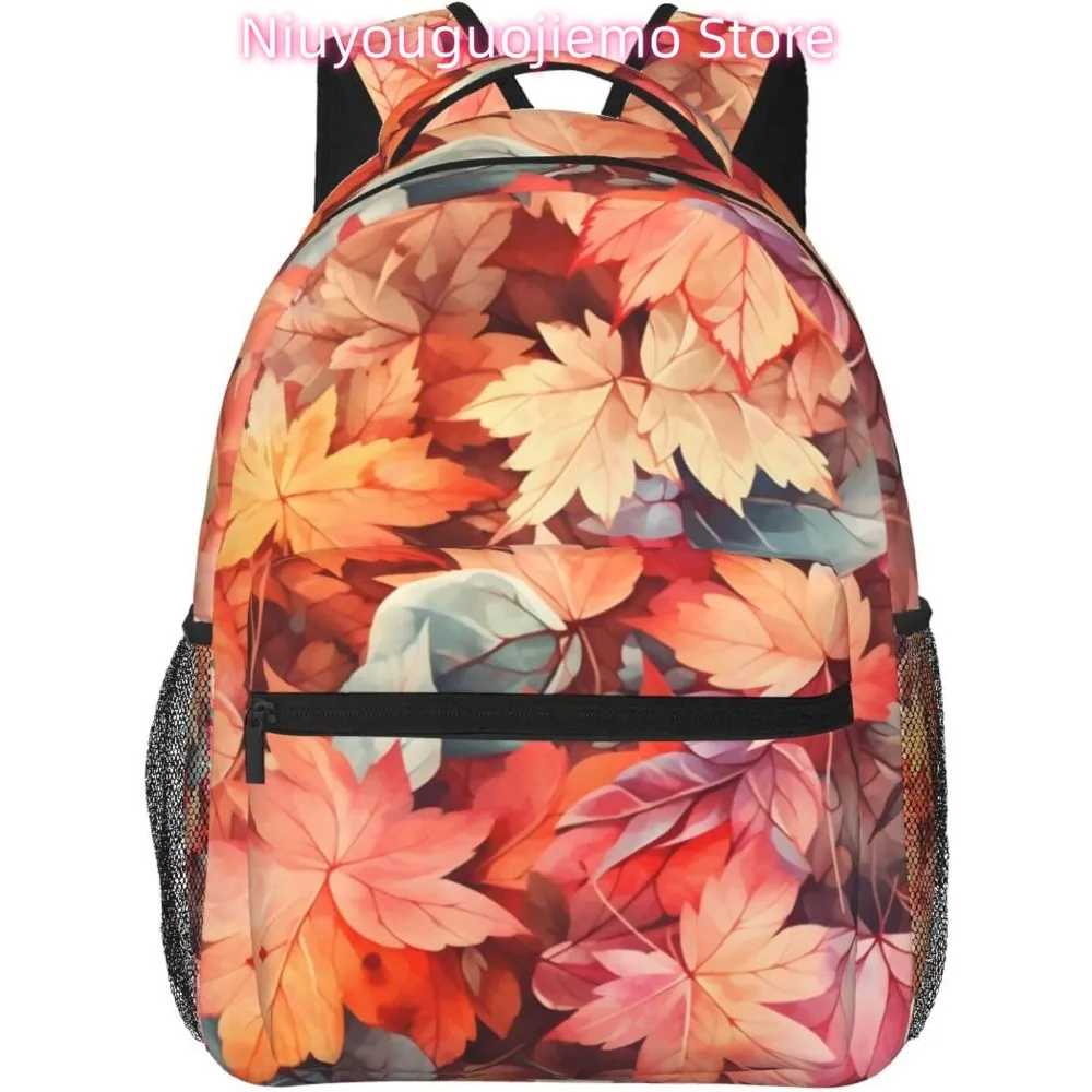 

Autumn Maple Leaves Pattern Lightweight Laptop Backpack Lightweight Multipurpose Travel Casual Daypack Unisex College Backapcks