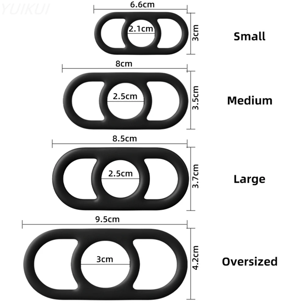 3 Holes Cock Ring Delay Ejaculation Penis Ring Dick Enlargement Silicone Adult Toys For Men Strengthen Erection Male Sex Toy