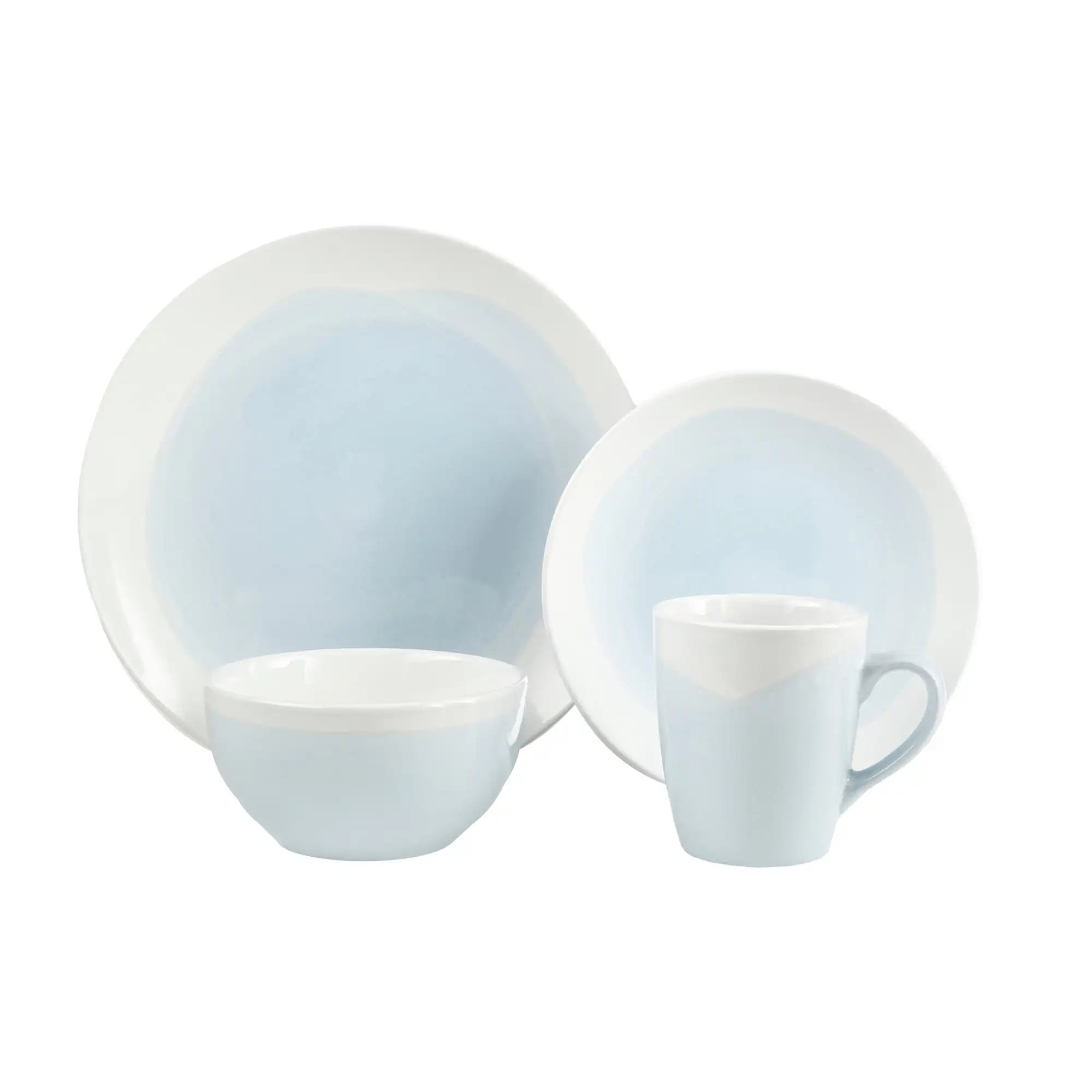 

American Atelier, Round, Mint and White Oasis Stoneware Dinnerware Set, 16-Piece