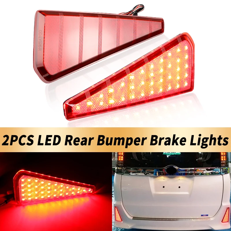 

2PCS LED Rear Bumper Brake Lights Canbus For Toyota NOAH VOXY 80 Series Red/Smoked Lens Tail Stop Waring Lamps Car Accessories