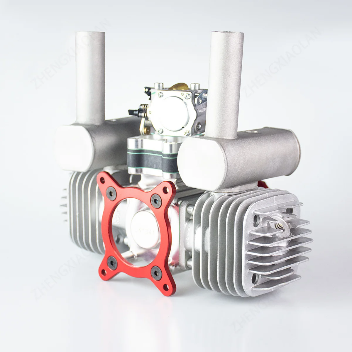 2026RCGF 120CC RCGF 120 120CCT Zweizylinder-Benzinmotor mit Schalldämpfer/Zündung/Zündkerze für RC-Benzinmodell RCGF120