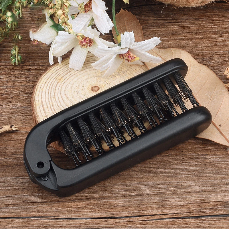 1PCS Soft Boar Bristle Beard Brush Hairdressing Hair Styling Comb For Beard Men's Shaving Brush Fold Beard And Mustache Brush