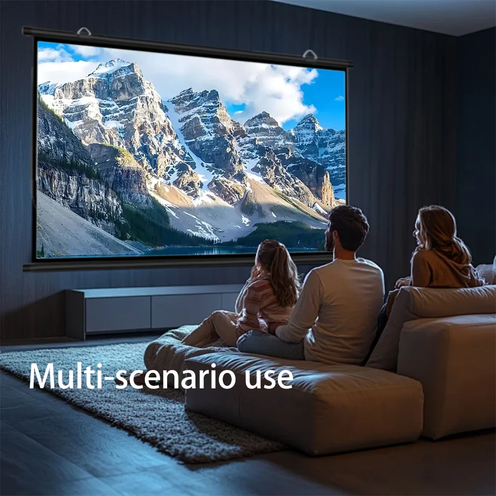 60-133inch 16:9 foldable, wrinkle-resistant, washable wall-mounted projector with a white screen suitable for both indoor