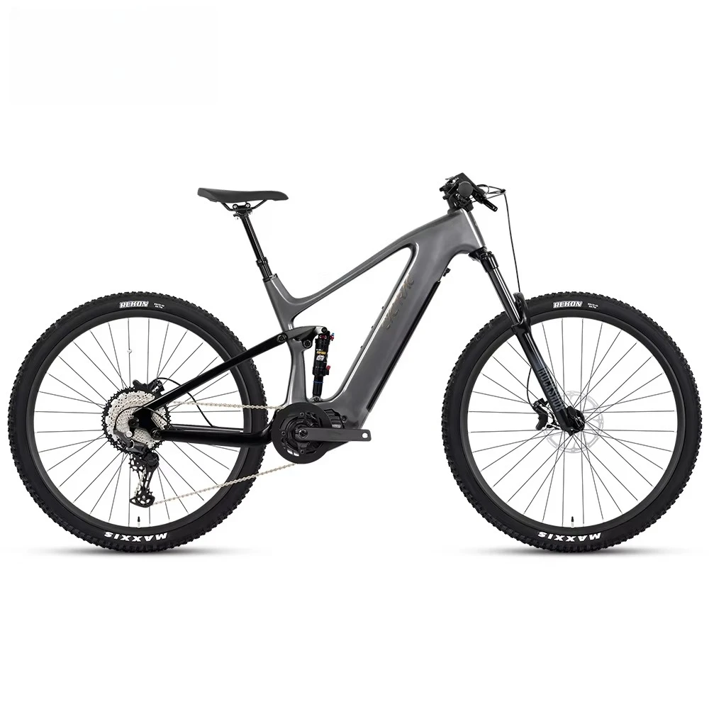*Ebike Ultra-Light Carbon Fiber EM10 with Full Suspension Electric Bike 500W Mid Motor Electric Mountain Bike  Bicycle