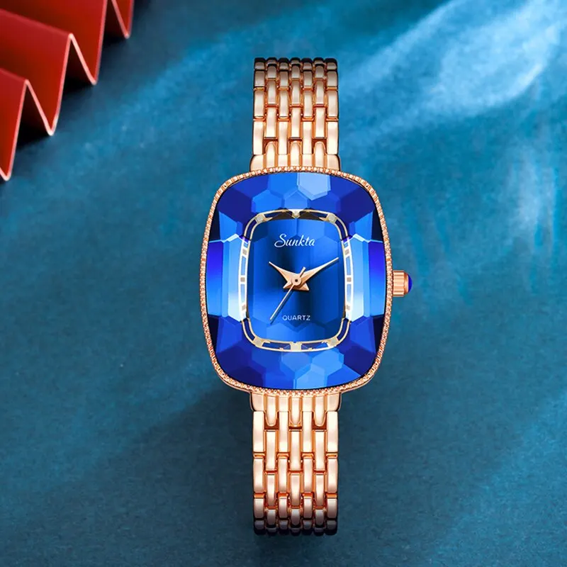 Gold Watch Ladies Square Women Watches Top Brand Luxury Golden Quartz Stainless Steel Waterproof Wrist Watch Reloj Mujer