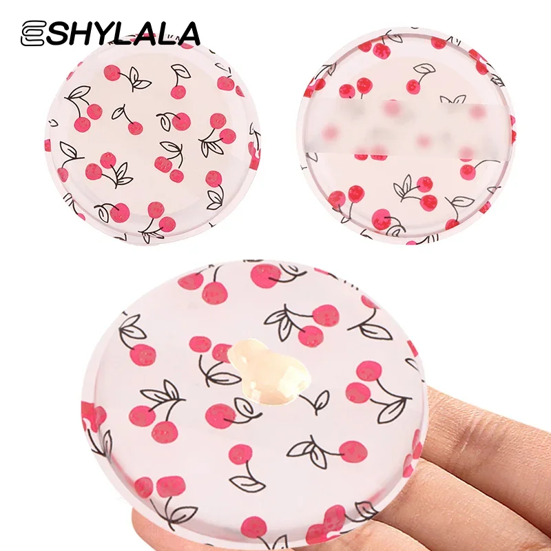 1/2 個チェリープリントシリコーンゲルパウダーパフスポンジフェイスコンシーラー化粧品パフアクセサリーファンデーションクリームなしパウダー
