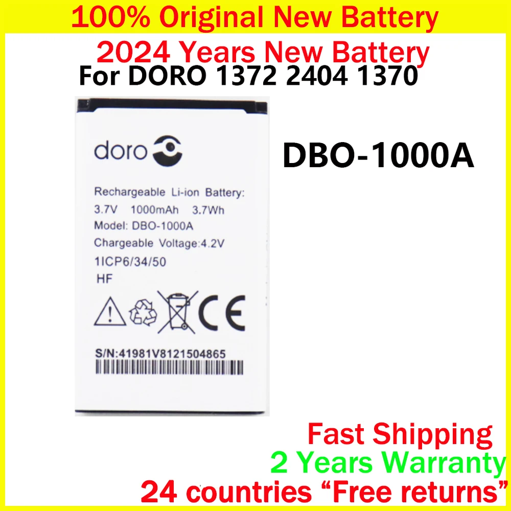 

New Original Battery DBO-1000A 1000mAh Battery For DORO 1372 2404 1370 Batteries With Tracking Number