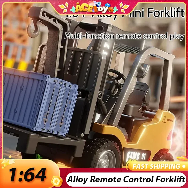 

Мини-вилочный погрузчик из сплава 1:64, многофункциональный, безопасный, выносливость, 2,4G, регулирующий скорость, с музыкальным светодиодным освещением, настольная игрушка