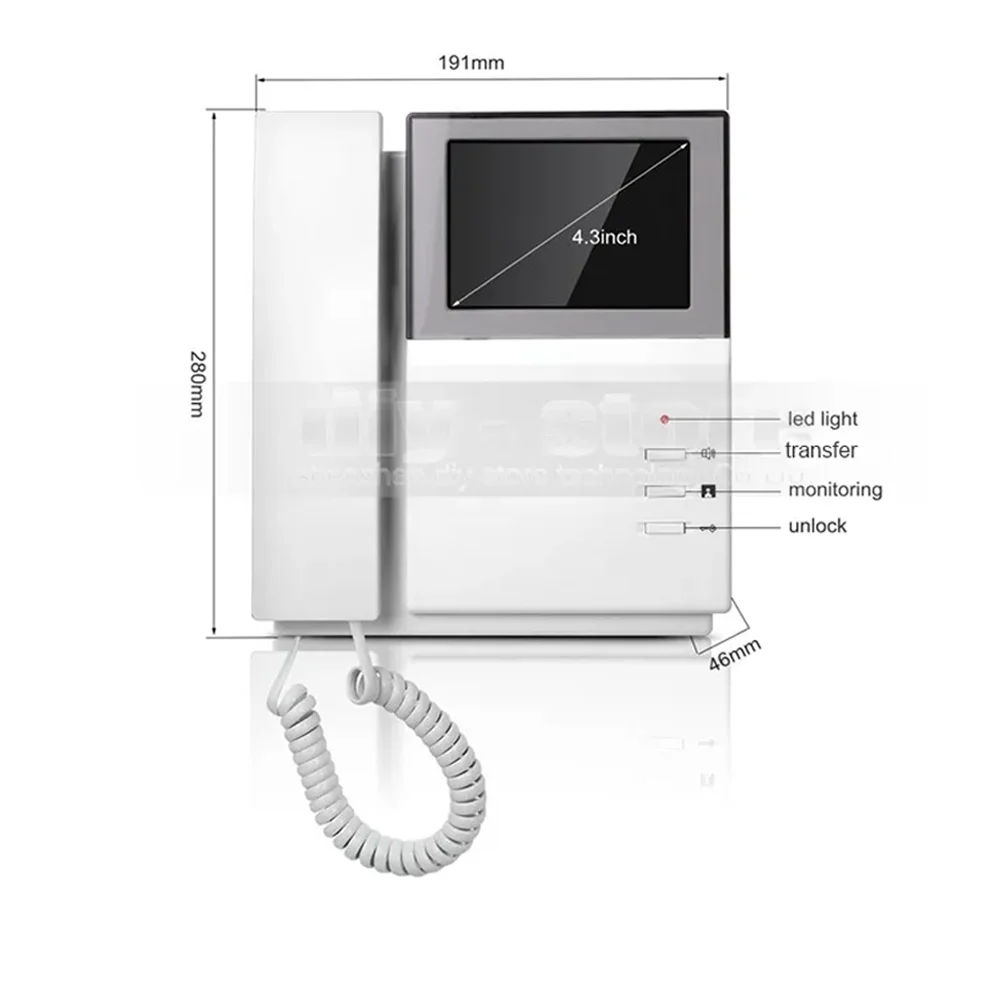 Ankartech 4 Wire Villa Intercom with Handset House Video Door Phone Kit with Name badge Support Second Indoor Handset