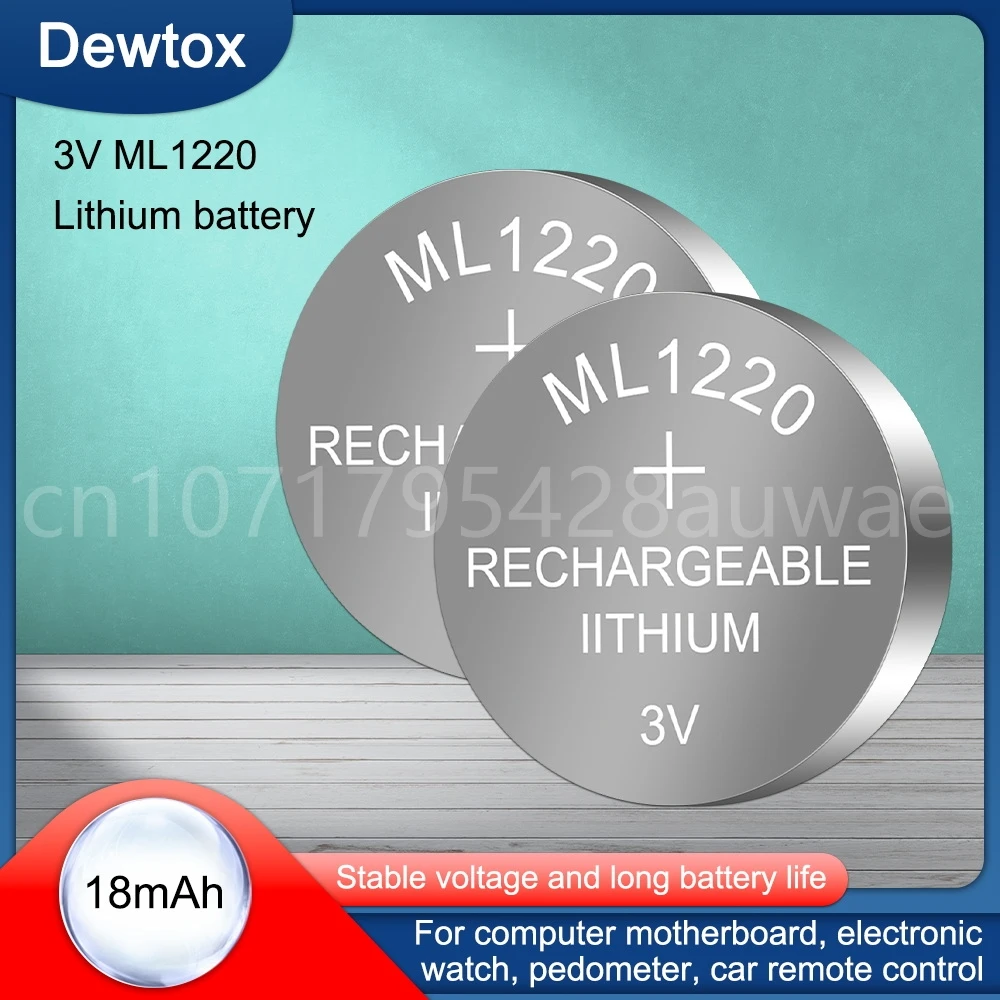 

1-5PCS Original Brand New Fresh ML1220 1220 3V 18mAh One Single Lithium Rechargeable Coin Cell Battery