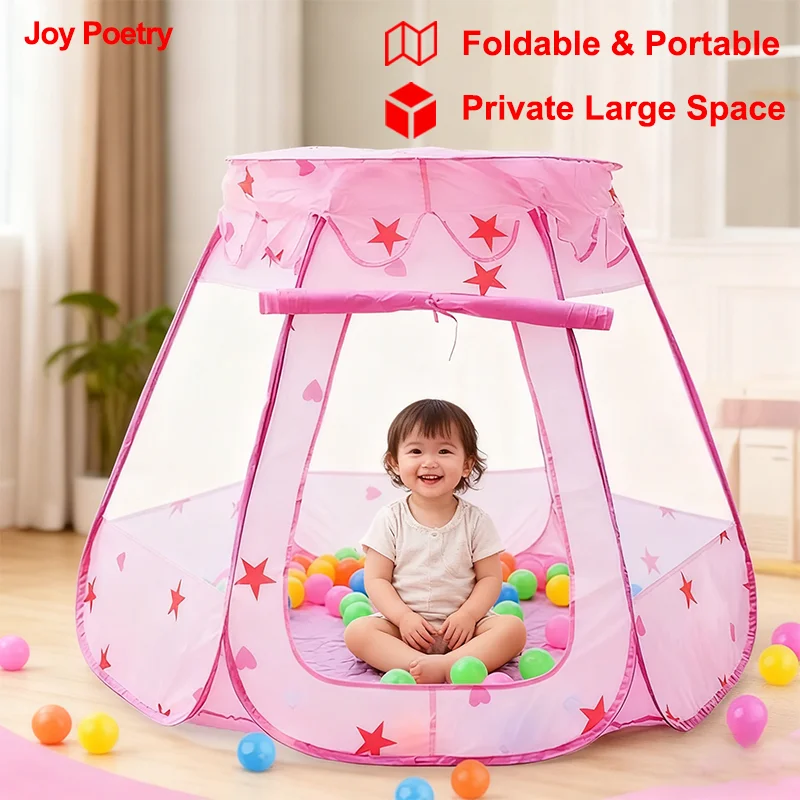 Tienda de juegos para niños con estrella Hexagonal de 120CM, piscina de bolas portátil plegable, casa de juegos para jardín interior y exterior, Castillo de princesa para bebé, juguete