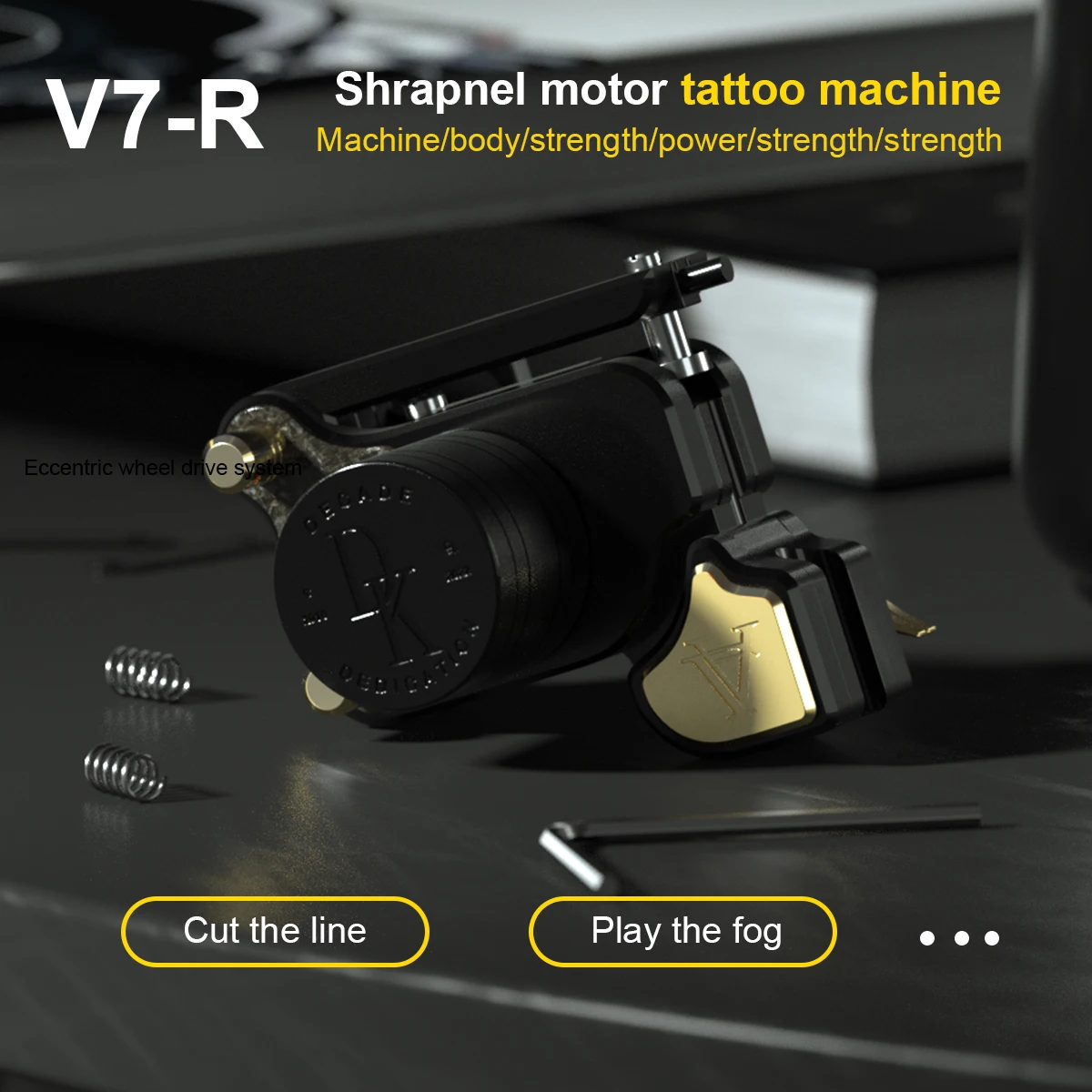 DK V7 máquina rotativa de tatuaje profesional, pistola de tatuaje con Motor sin núcleo japonés, negro, gris, dorado, tres colores opcionales