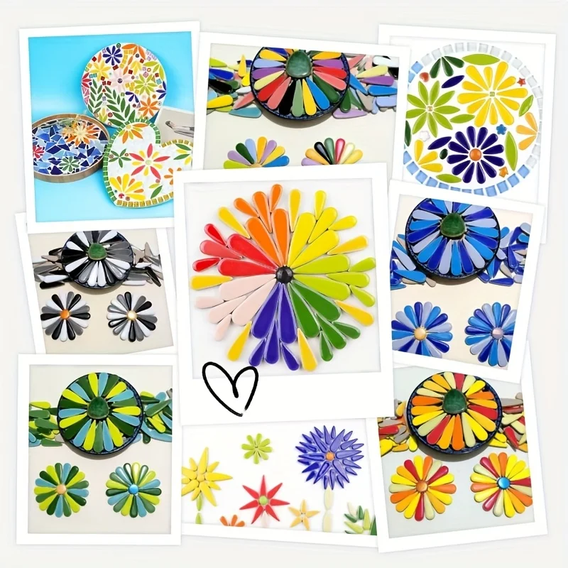 50g Teardrop-Shaped Ceramic Mosaic Tiles DIY Handmade Ceramic Mosaic Craft Materials Artistic Mosaic Pieces Loose Craft Supplies