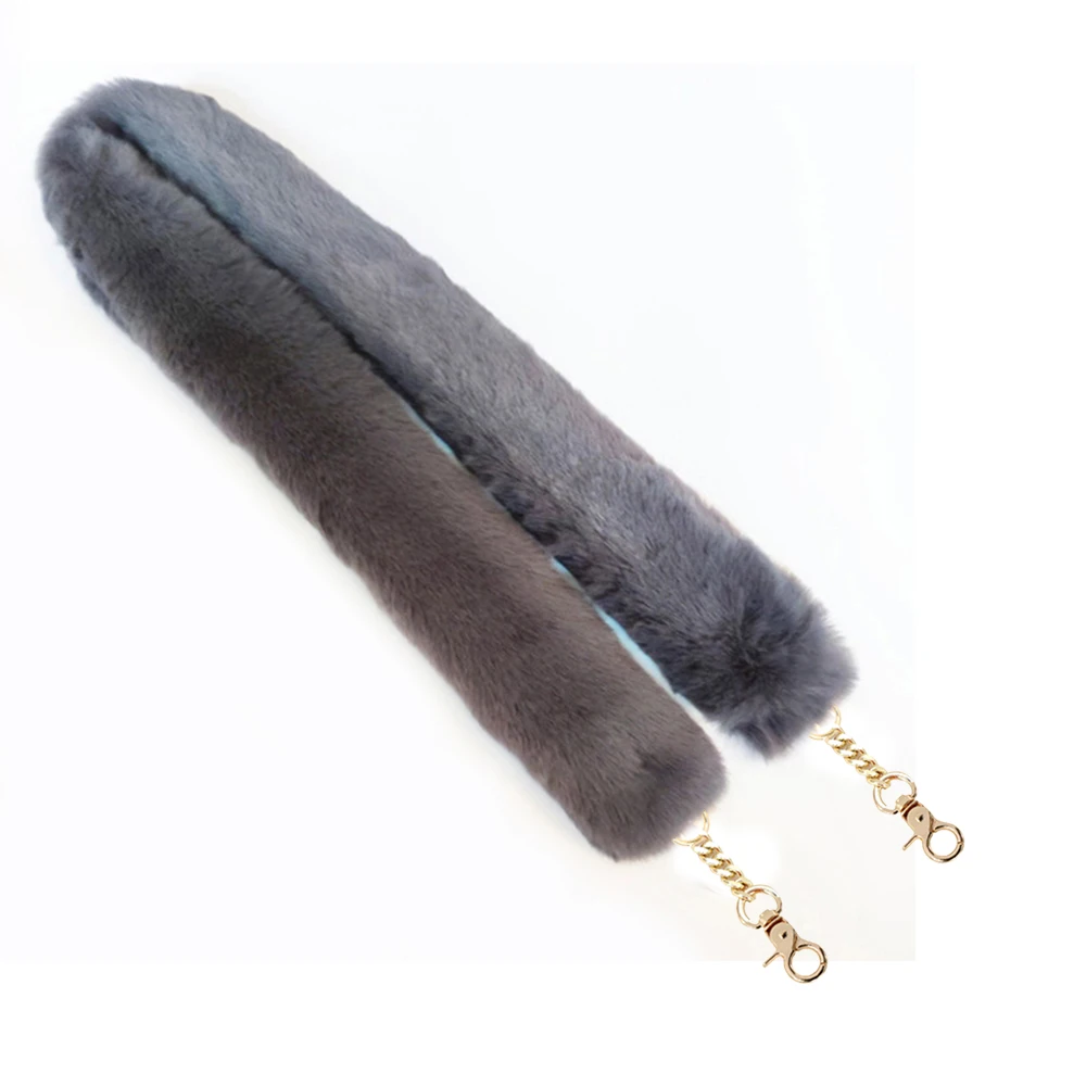 Replacement Bag Strap Pendent Charm Genuie Rabbit Fur Handbag Handle Wrap For Women Belts Winter Accessories R65