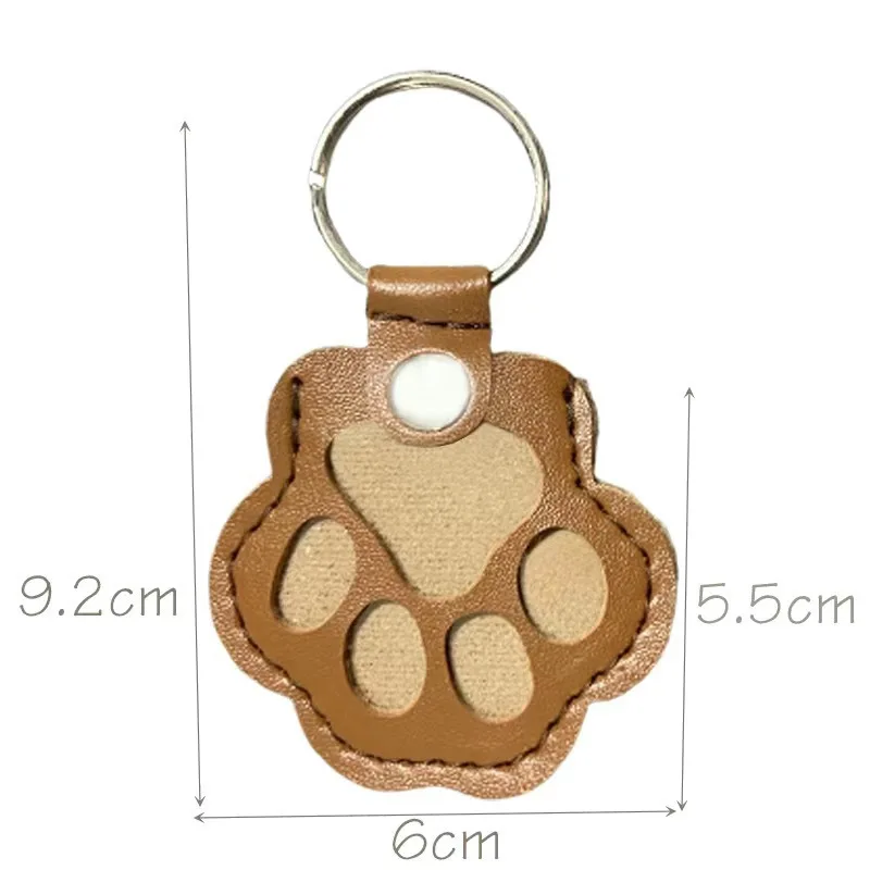 Memorial lederen huisdier haar opbergtas kattenpoot sleutelhanger multifunctionele draagbare sleutelhanger - afbeelding 1
