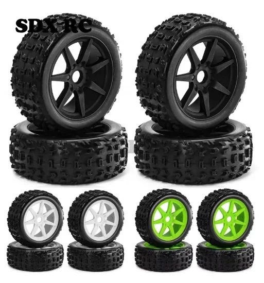 4pcs 118mm 1/8 RC Off-Road Buggy Tires Wheel 17mm Hex for ARRMA Typhon Talion  Redcat Team Losi Kyosho HPI WR8 HSP RC Car