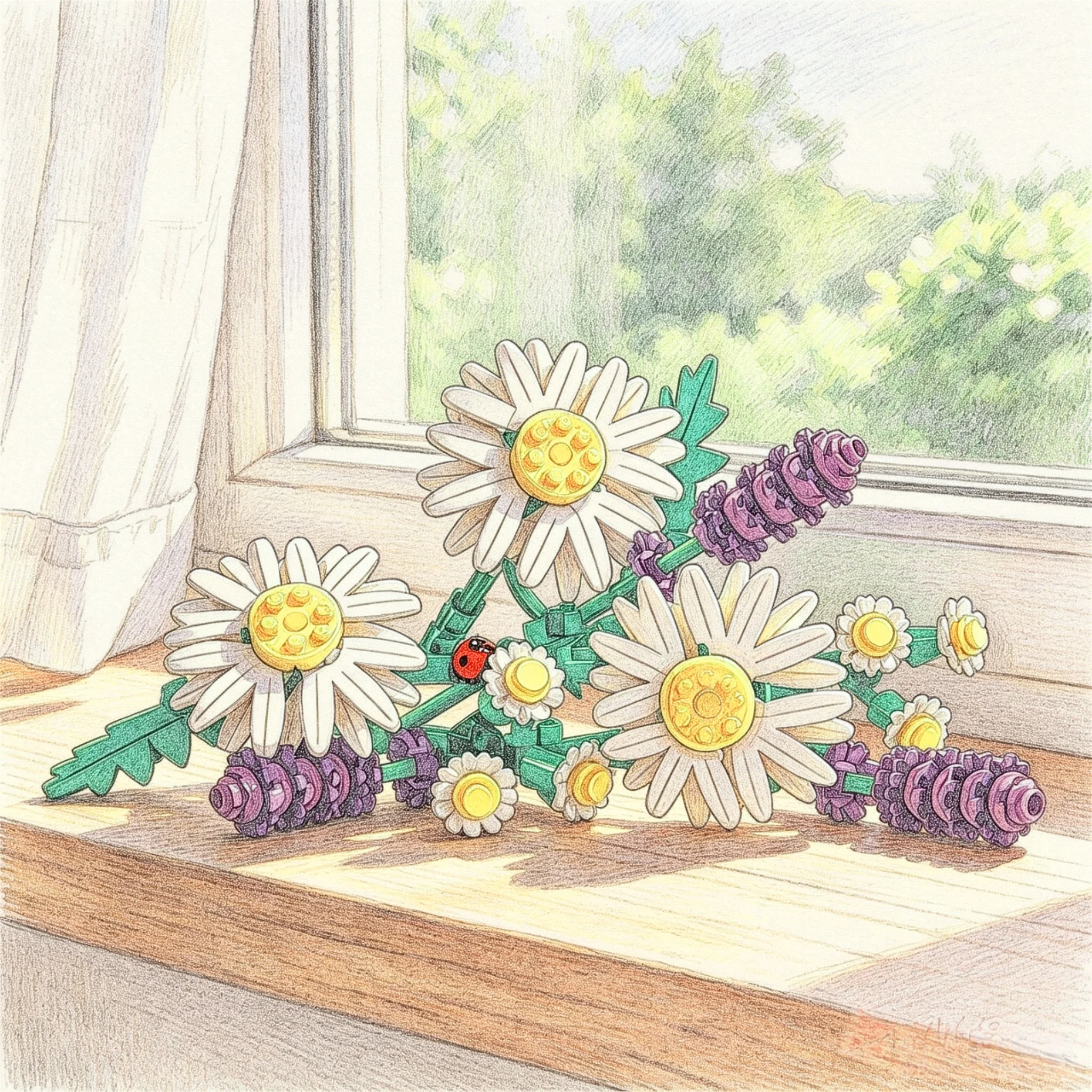 

New popular building blocks, flowers and plants, chrysanthemum and grass, puzzle building blocks for men and women, toys, decora