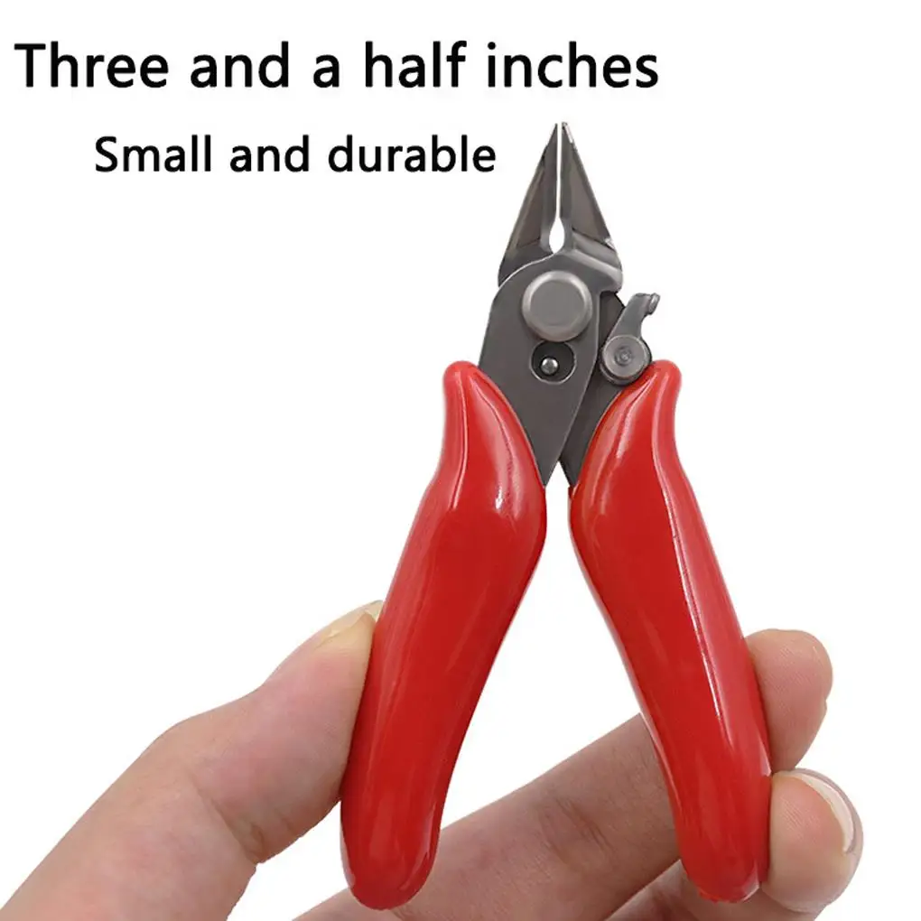 

Diagonal Pliers Wire Cable Small Nipper Flush Snips Spring Loaded Crimper Plastic Handle DIY Handicraft Portable Hand Tool