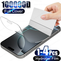 1-4Pcs Hydrogel Film For iPhone 16 15 14 13 12 11 Pro Max Plus Full Cover Screen Protector Not-Glass Front Soft Film Accessories