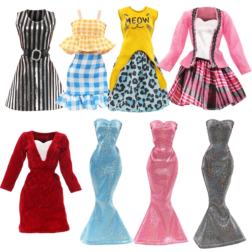 Barwa 8 Pieces 1/6 Hot Selling Fashion Girl Doll=3 Party Dress，3 Set clothes，2 Princess Dress Gift for Kids 3 to 8 Years Old