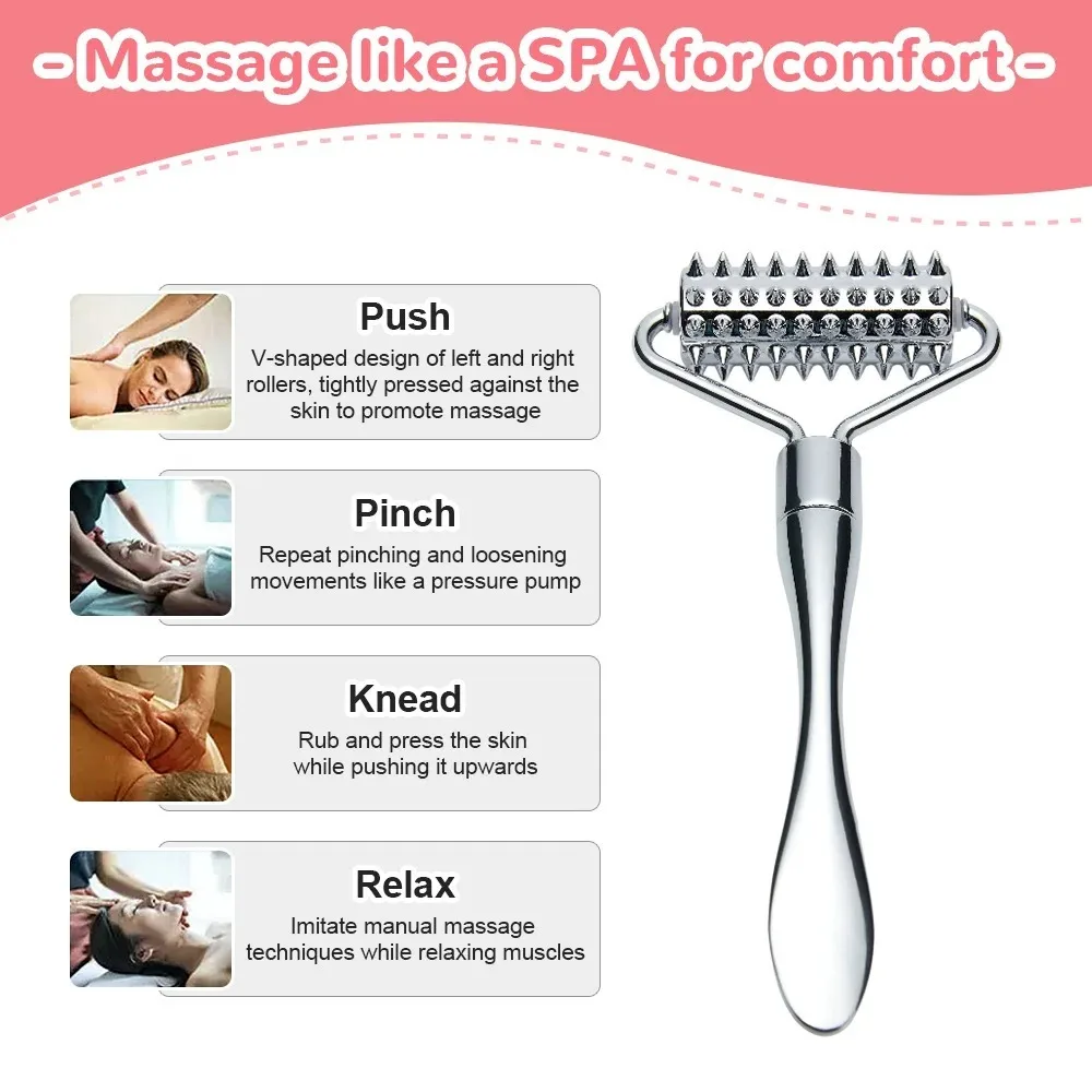 Stainless steel Micro Needle Roller Skin care tool Face Beauty Massage ball Microneedle Roller Roller Manual Massager Facial