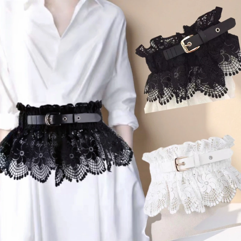 Vintage Lace Wide-Waist Gown Belt Elegant, Stretchable Waist Cincher  Adjustable Fashion Accessory: Wide Lace Belt