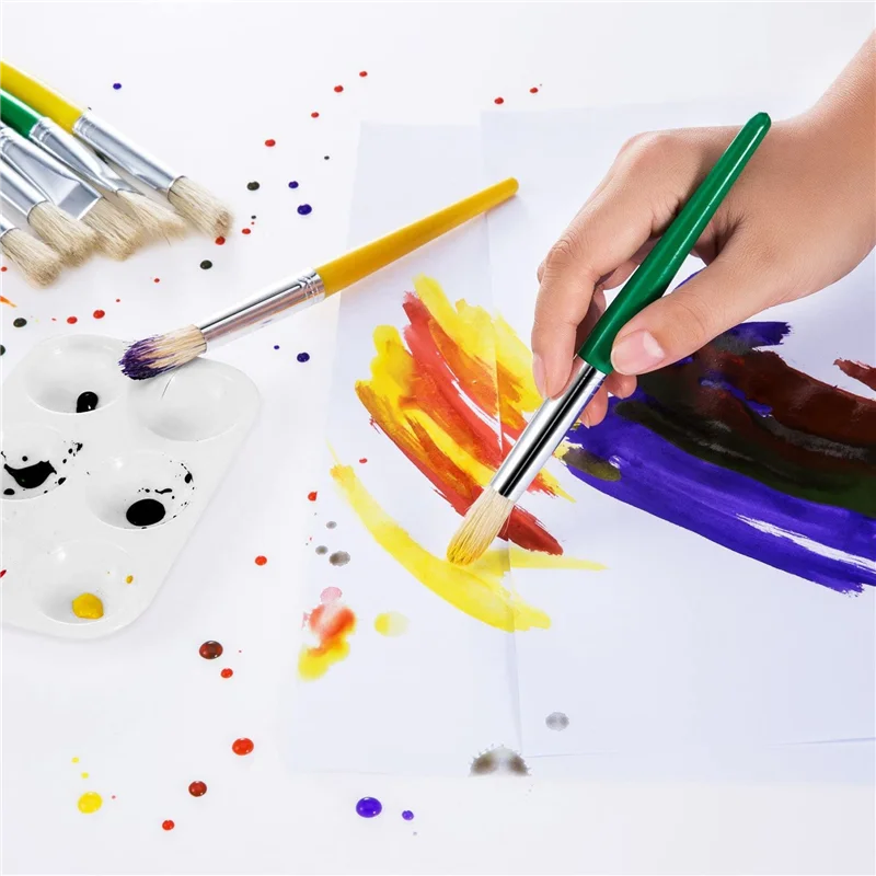 24 Pieces Plastic Paint Palettes 6 Well Rectangular Watercolor Palette Painting Tray, White