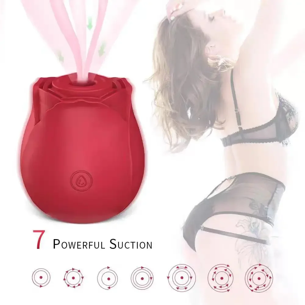 Rose Vagina Sucking Vibrator Clitoral Nipple Vibrator Clit Licking Stimulator Female Erotic Products Waterproof USB Rechargeable