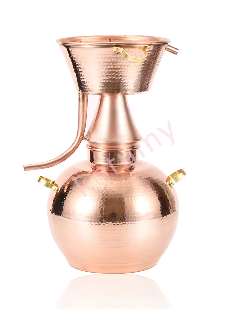 Dispositivo separador de extracción de aceite esencial, destilador de aceite esencial de cobre puro hecho a mano, máquina de cocción al vapor de vino, gran capacidad, 6,5 L