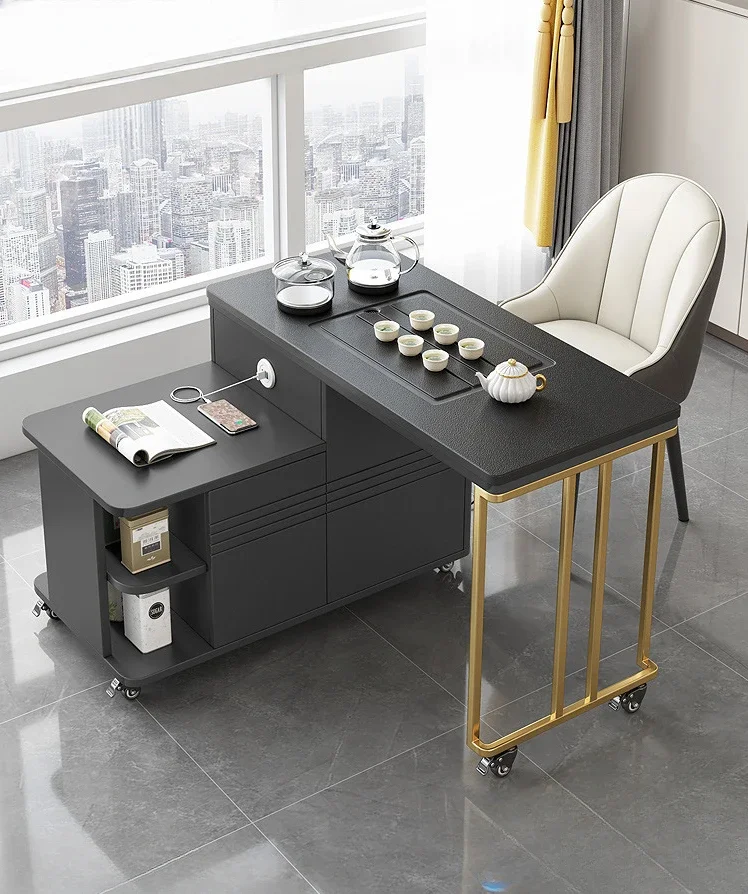 

Fired Stone Tea Table, Small Tea Table, Household Small Unit, Multifunctional Mobile Tea Cart